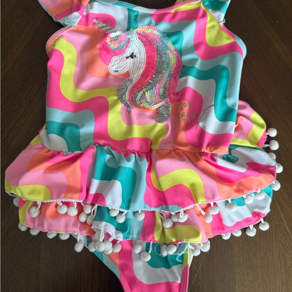 Betsey Johnson Kids Swim One Piece - Pink, Green, Yellow, Orange